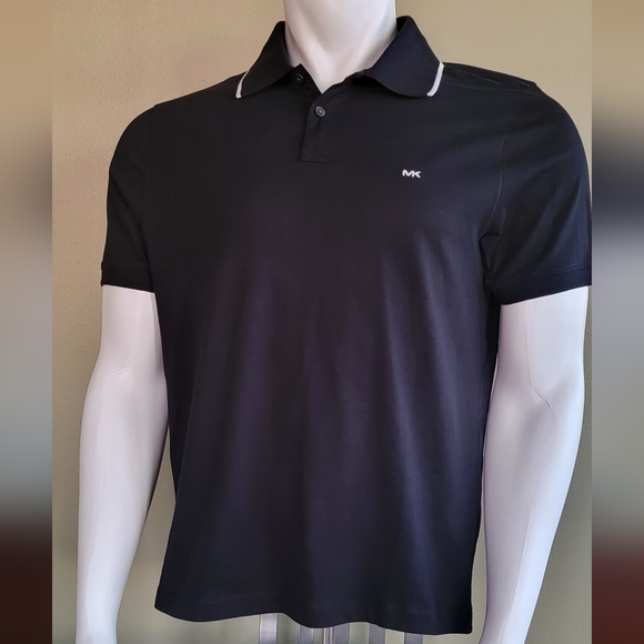 Michael Kors MK Black Polo Shirt NEW Medium - Picture 1 of 4